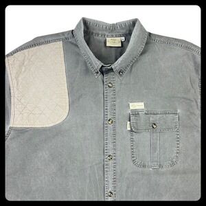 TAG Safari Shooting Shirt Men's 3XL Gray Short Sleeve Button Up‎ Quilted